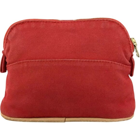 898175BQ (L1) Hermes Clutch Bag Red Canvas - Picture 2 of 9